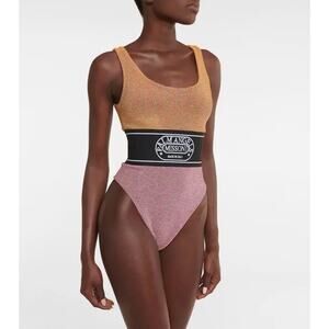 PALM ANGELS × Missoni‎ Colorblocked Logo Lurex Swimsuit Size XS